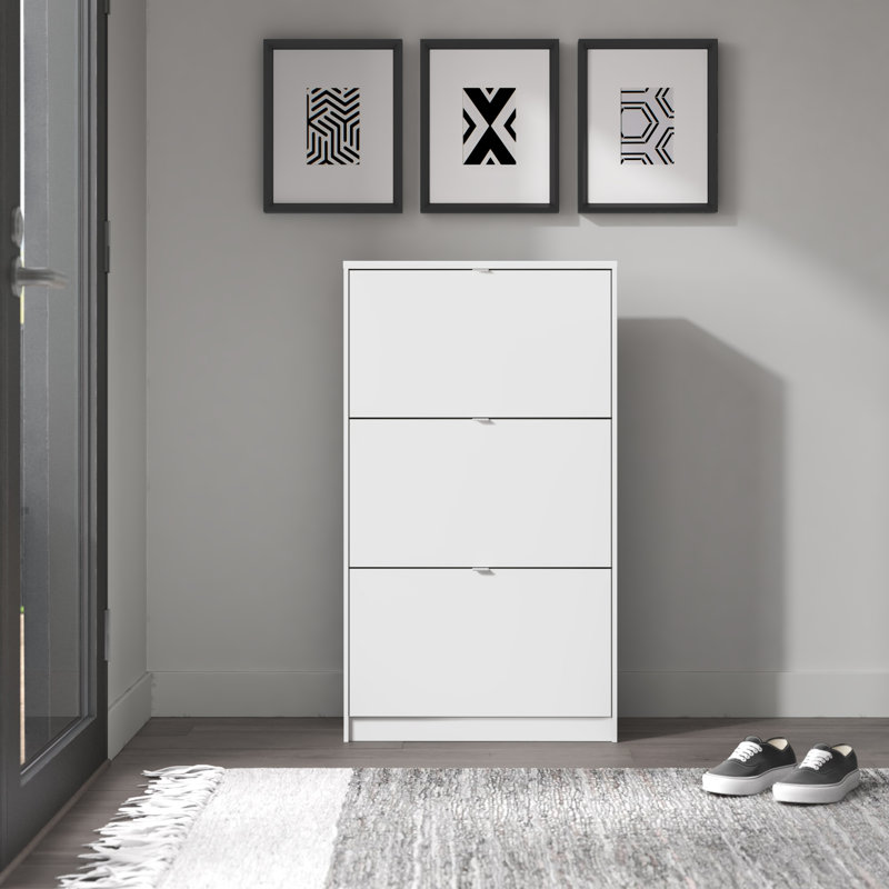 Domini 10 Pair Shoe Storage Cabinet, White