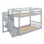 Lit superposé simple au-dessus de simple, lits superposés bas en bois avec escalier de rangement-1809362455