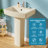 22" W x 17" D Pedestal Sink Rectangular Vitreous China with Single Faucet Hole and Overflow-111657494