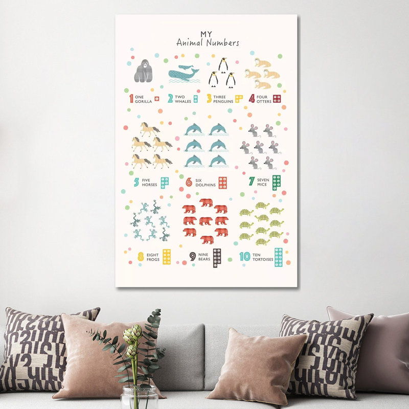 Animal Numbers - Wrapped Canvas Print, 152.5 cm H x 101.5 cm W