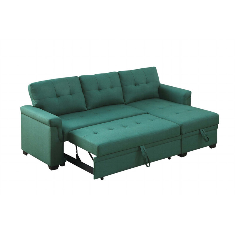 Henos Reversible Sleeper  84" Reversible Sleeper Sectional Sofa with Storage Chaise, USB Charging Ports and Pocket