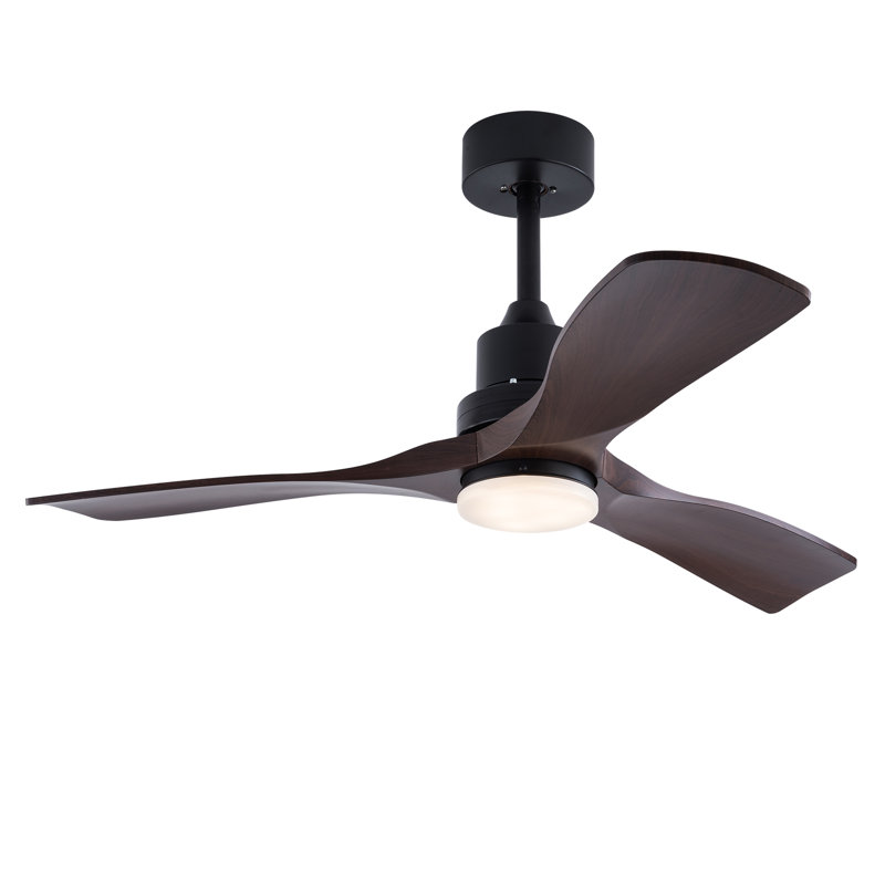 Jhamarion 42" Modern LED Ceiling Fan Chandelier with Remote, Black/Brown