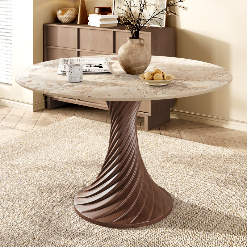 Table de salle à manger Modern, 29.5" H x 39" W x 39" D, Pastelle / noyer foncé