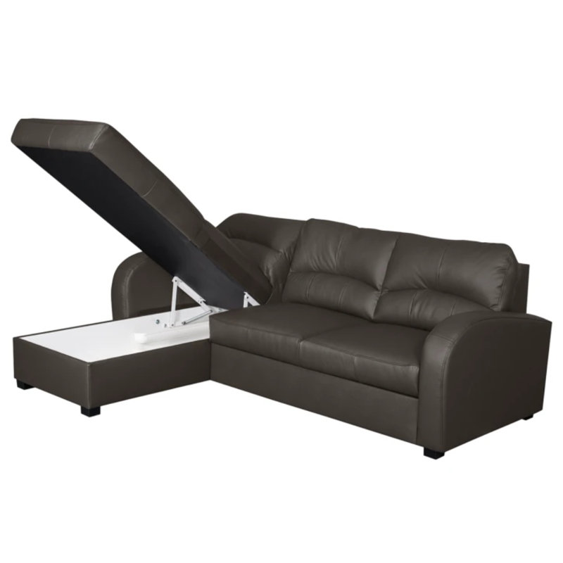 Fridulf 3 Seater Sofa Bed, Dark Brown, Left Hand Facing