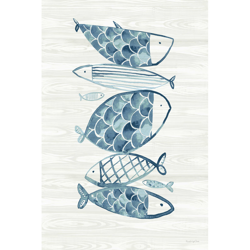 " Driftwood Blue Fish I " by Mercedes Lopez Charro, 18" H x 12" W  