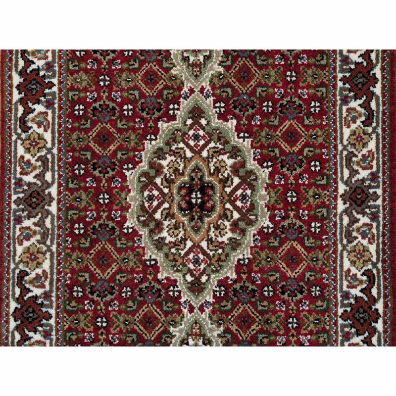 2'x8'2" Red Tebraz Medallion Design 175 KPSI Wool Hand Knotted Runner Rug 493D89880A58419D80F28C04EE05765B