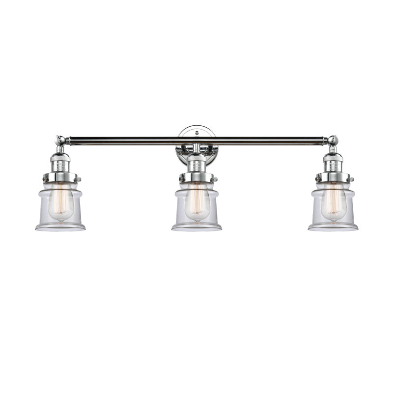 Éclairage pour meuble-lavabo à 3 lumières à intensité variable Alvi, Transparent, Chrome poli