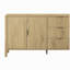 Buffet moderne à motif de vagues avec 3 tiroirs, grande armoire de rangement avec crochets et pieds centraux supplémentaires-1122585696