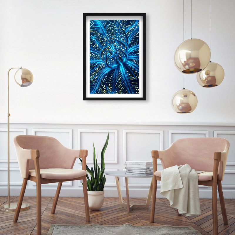 Neon Bloom Print by Oliver Gal, 55.5"H x 37.5"W, Black Shadowbox