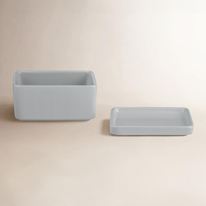 Pilar Butter Dish Or Condiment/snack Server, Gray
