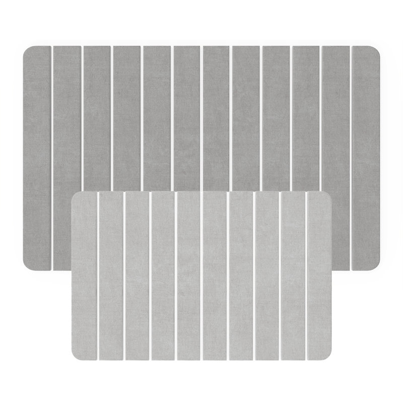 Diatomite Quick-dry Water-absorbing Bath Mat Set - Large + Medium Mats, Gray
