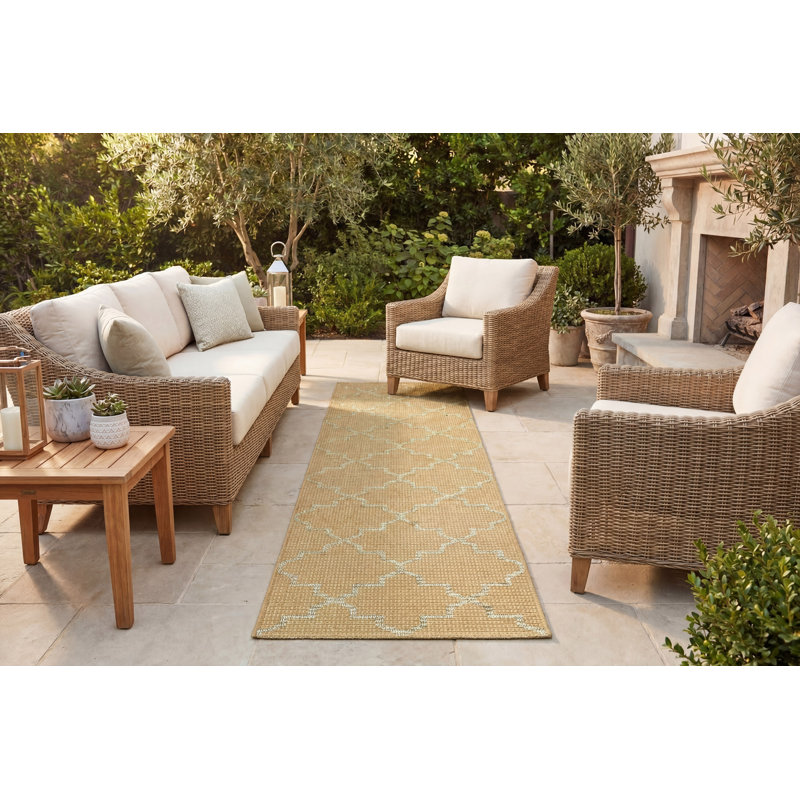 Tapis orange intérieur / extérieur Natoma, Tapis de couloir : 2 pi 2 po x 7 pi 7 po