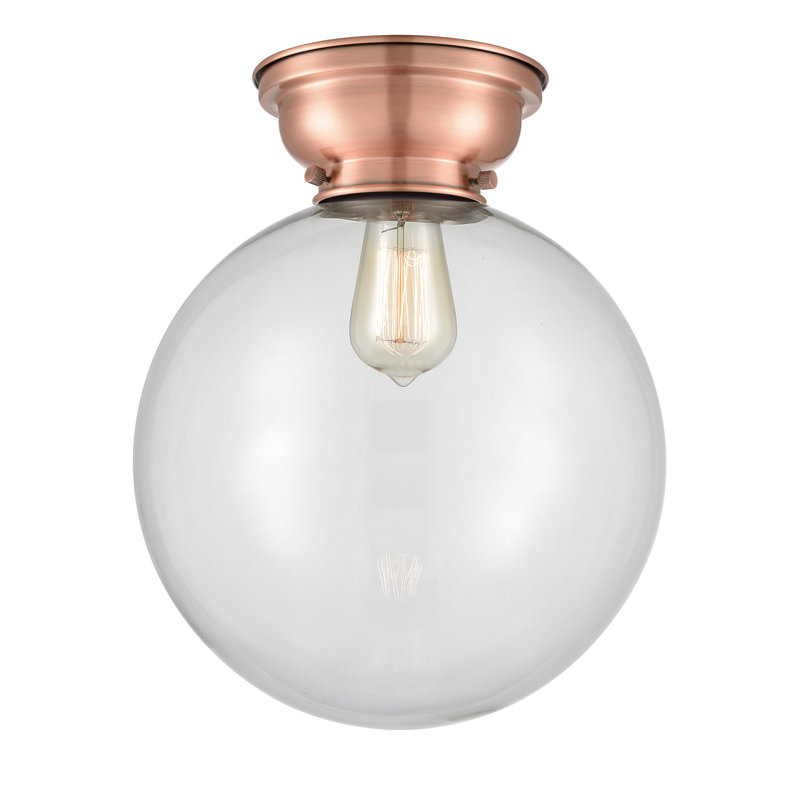 Plafonnier encastré 1 lampe 12 po Alstrom, Transparent, DEL, Cuivre antique