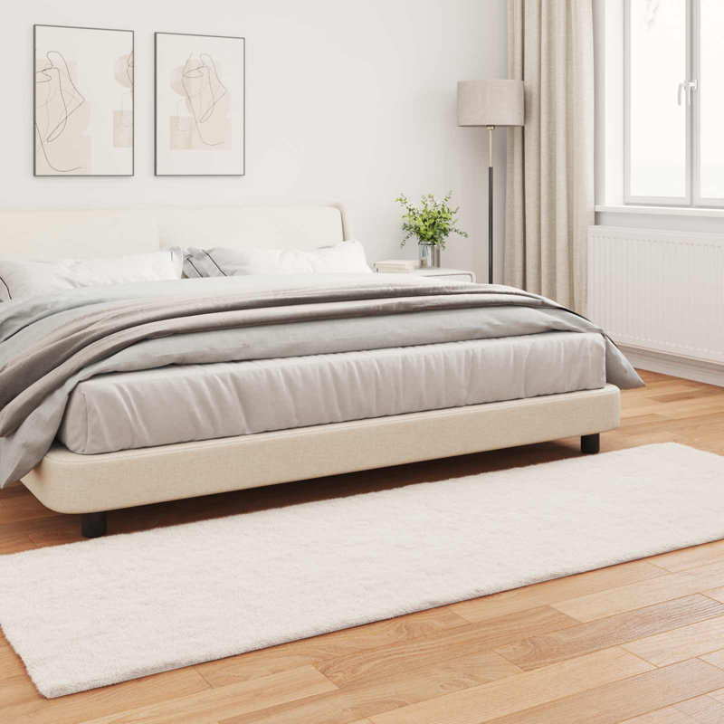  Faux Rabbit Fur Rug Olite Polyester, Cream, Square 160 cm