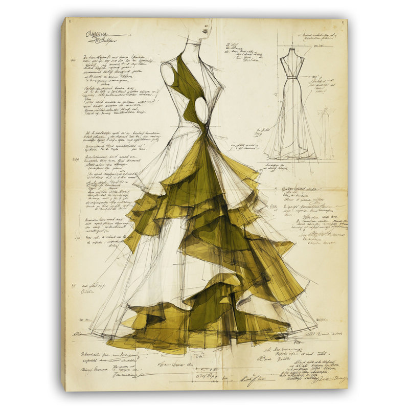 «Golden Evening Dress», art mural sur toile tendue