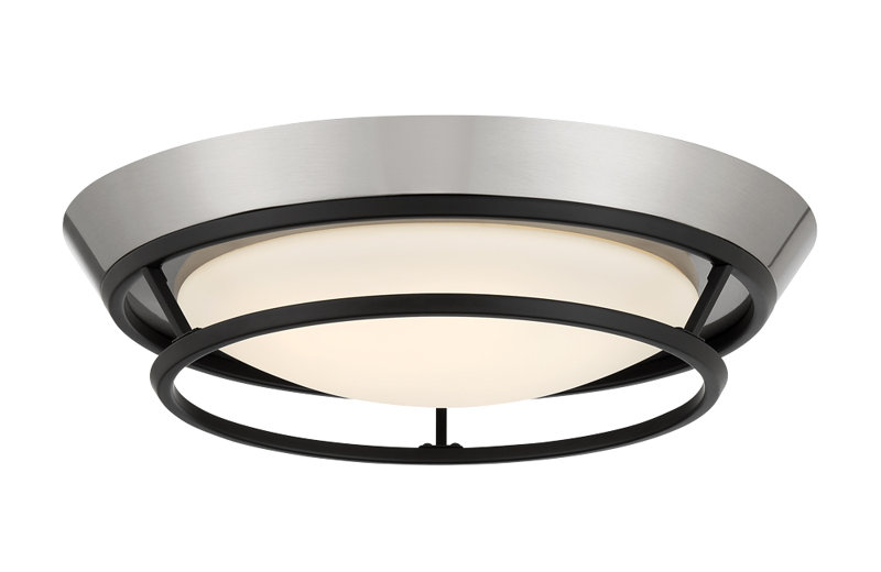 Plafonnier encastré en verre Vildor, Nickel brossé