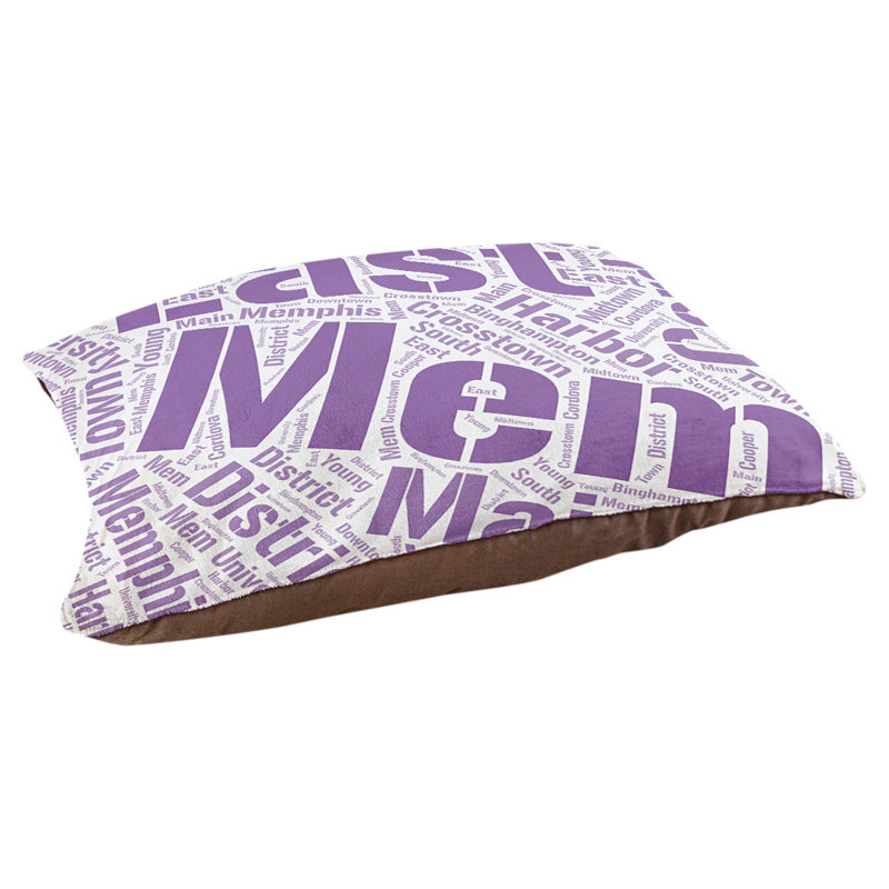 Coussin de chien « districts », Grand (l 40 po x P 30 po x H 14 po), Mauve, Memphis