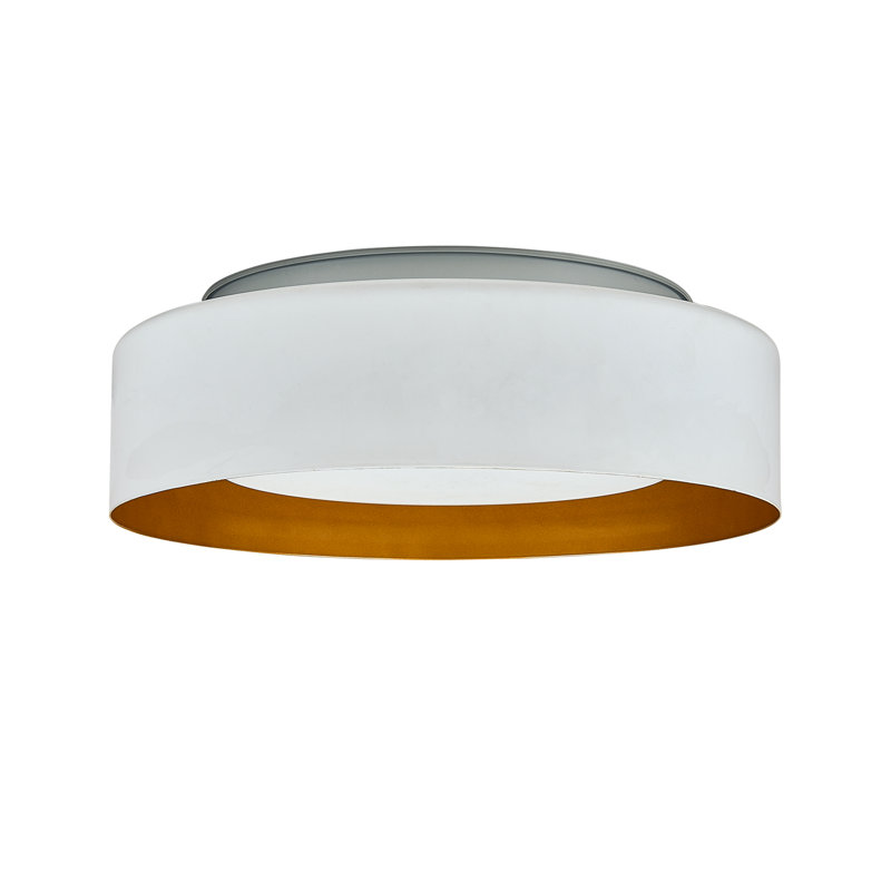 15 Inch 3 Light Flush Mount Ceiling Light, White