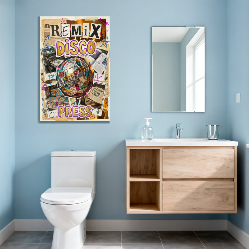 «Fashion Disco Ball Collage», art de journal, H 24 po x l 16 po
