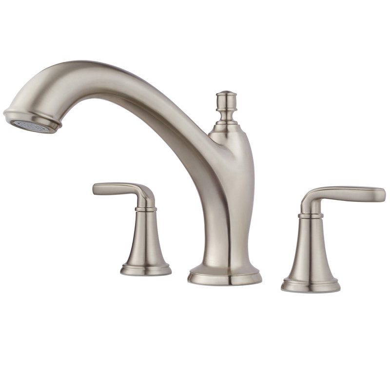 Brushed Nickel Double Handle Roman Tub Faucet