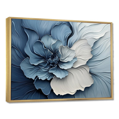 «Blue White Coastal Garden Of Flowers II - Abstract Botanicals», reproduction d'art mural