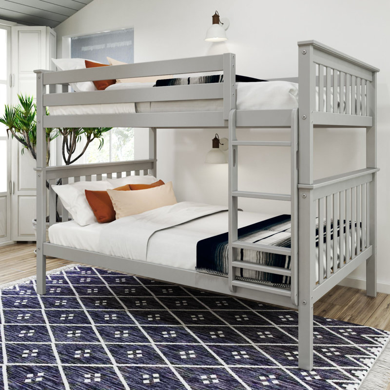 Bolles Solid Wood Full over Full Standard Bunk Bed, Gray