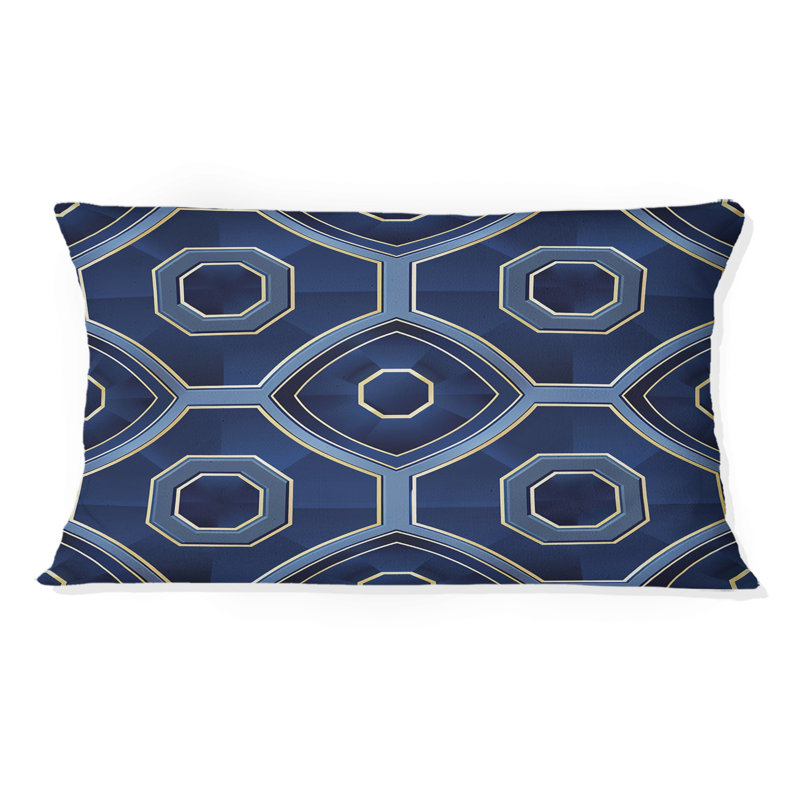 Coussin lombaire moderne bleu et octogone IV
