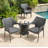 Mirage Grey PE Wicker Stacking Armchair,4Pcs