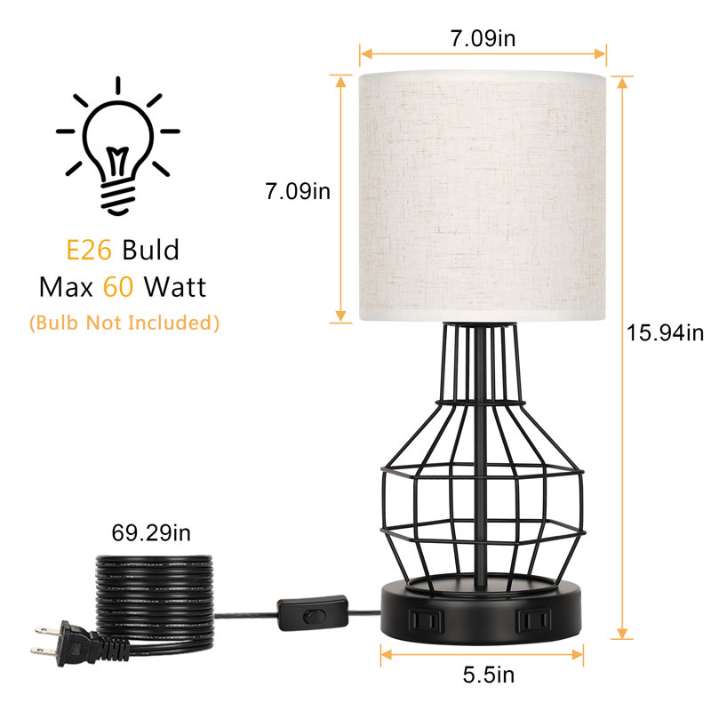Lampe de table 15,94 "noire