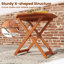 2 pièces Table de salle à manger d'extérieur pliante en bois pour 4 personnes avec trou pour parasol 2 po