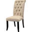Fabrication de chaises de style contemporain et rustique avec 2 sièges en tissu beige et structure en bois massif de style moderne