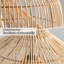 Rattan Pendant Light, Natural Wicker Shade, Iron Frame, Adjustable Height, E27 Socket, 50 Cm Diameter, For Living Room Dining Area (Bulb Not Included)