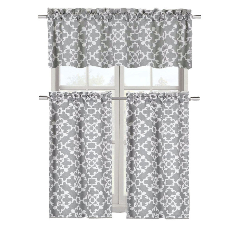 Ensemble de rideau de cuisine 3 pièces 56 po Emsley
