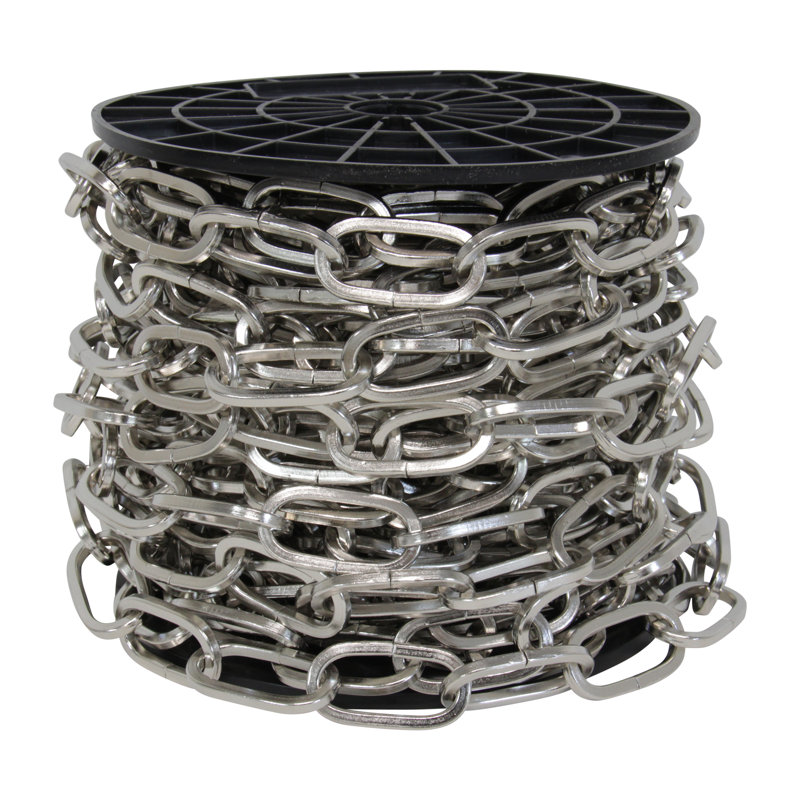 Chaîne de lustre décorative à maillons standard (65 pieds), Nickel poli