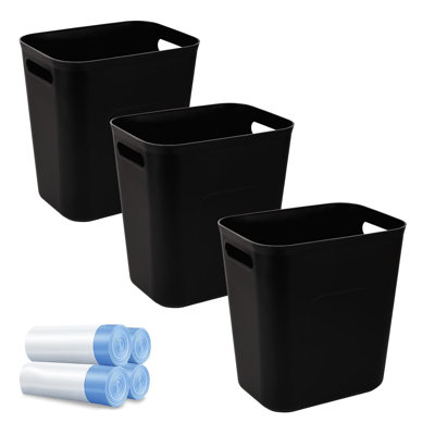 Corbeille à papier compacte en plastique de 13 litres (3,5 gallons) avec poignée latérale, idéale pour la salle de bain, la chambre ou le bureau.