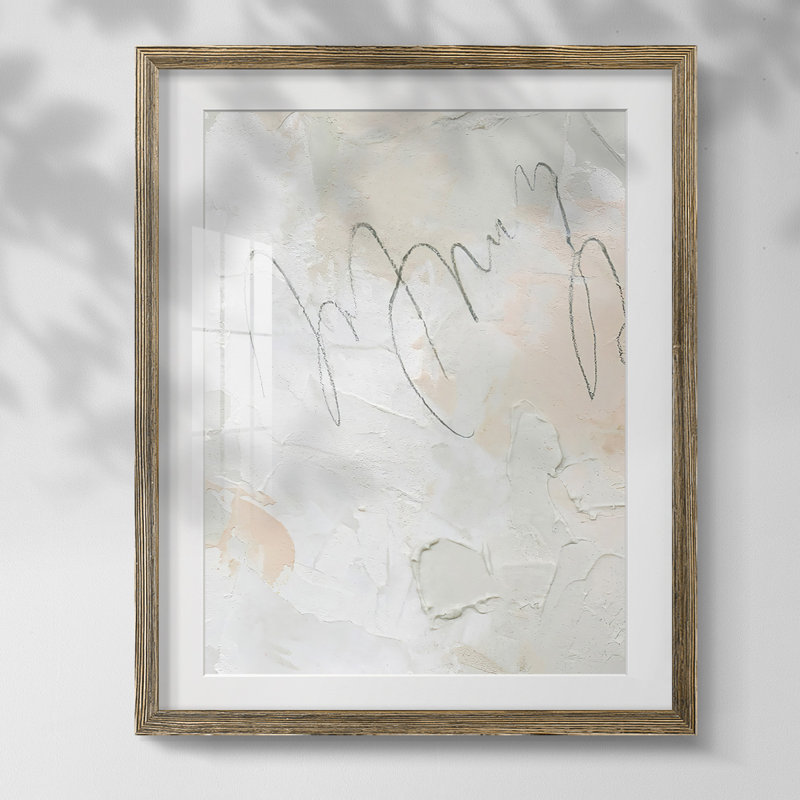 Dots And Dash I, reproduction d'art sur toile, Oui, Cadre noyer