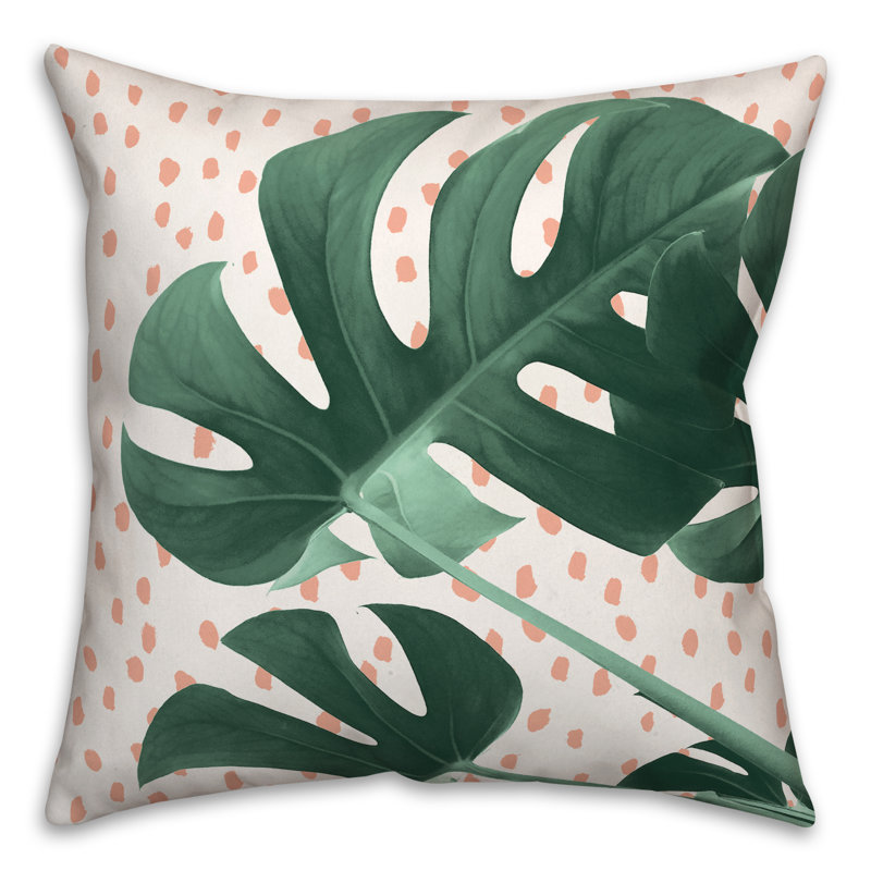  Housse de coussin Monstera, Orange