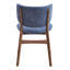 Chaise d'appoint rembourrée bleue et noyer Bevis (ensemble de 2)-358949079