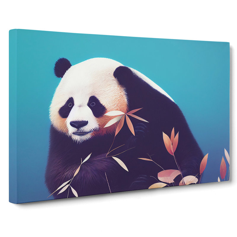 Head Turning Panda - Wrapped Canvas, 35cm H x 50cm W x 3cm D