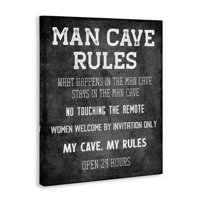 My Man Cave Rules Canvas Wall Art by CAD Designs