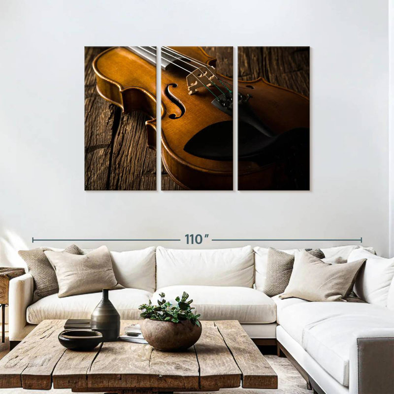 Abarca violon grain de bois, H 48 po x l 74 po