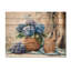 Boho Blue Hydrangea Bliss I - Hydrangea Wood Wall Art - On Natural Pine Wood-973234087