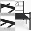 Minimalist Metal Slatted Bed Platform with Arrow Design Headboard-1221307251-1221195389