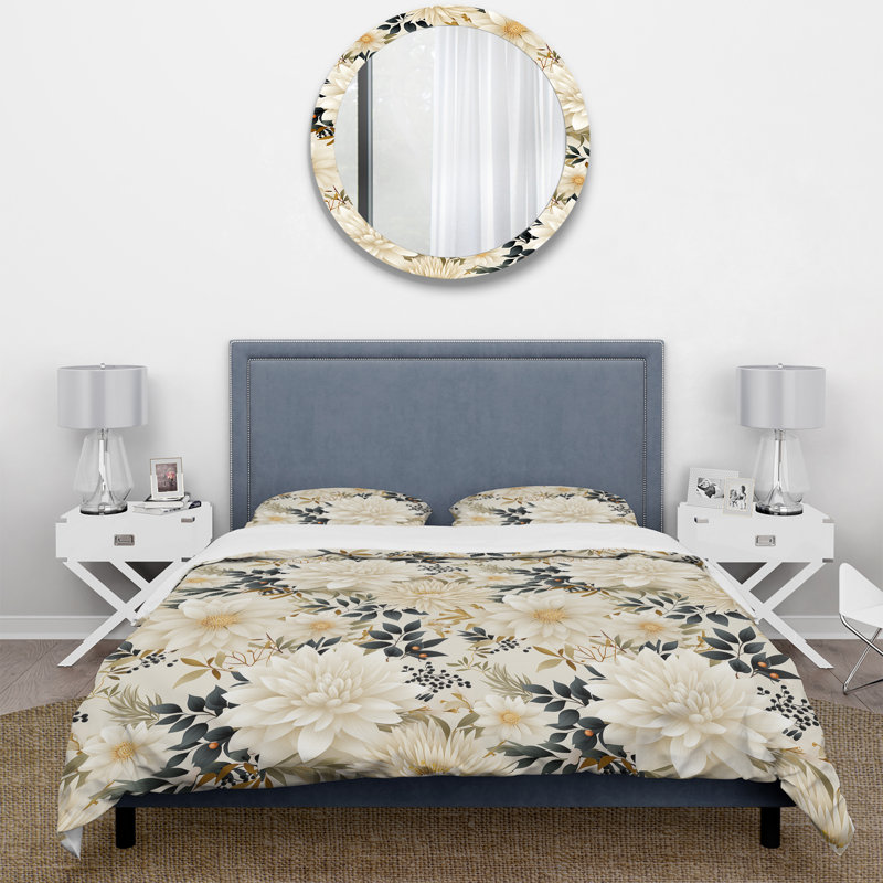 Ensemble de housse de couette Carnation Mandalas, Housse de couette simple + 1 taie décorative stan