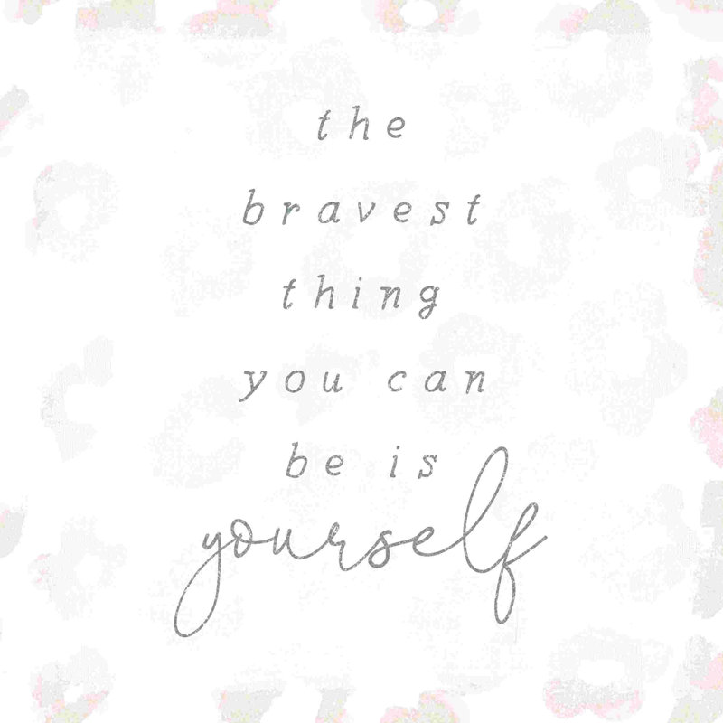 «Be Yourself», reproduction sur toile blanche, L 12 po x H 12 po