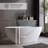 63″Solid Surface Matte Tub, Solid Surface Soaking Tub, Stone Resin Freestanding Bathtub, Thick Edge Stand Alone Tubs With Overflow, Pop-Up Drain, Matte White (Oval)