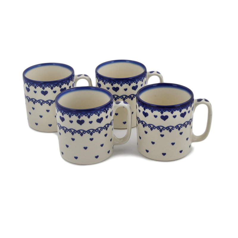Handmade Stoneware Coffee Mug, 4, Blue Valentine