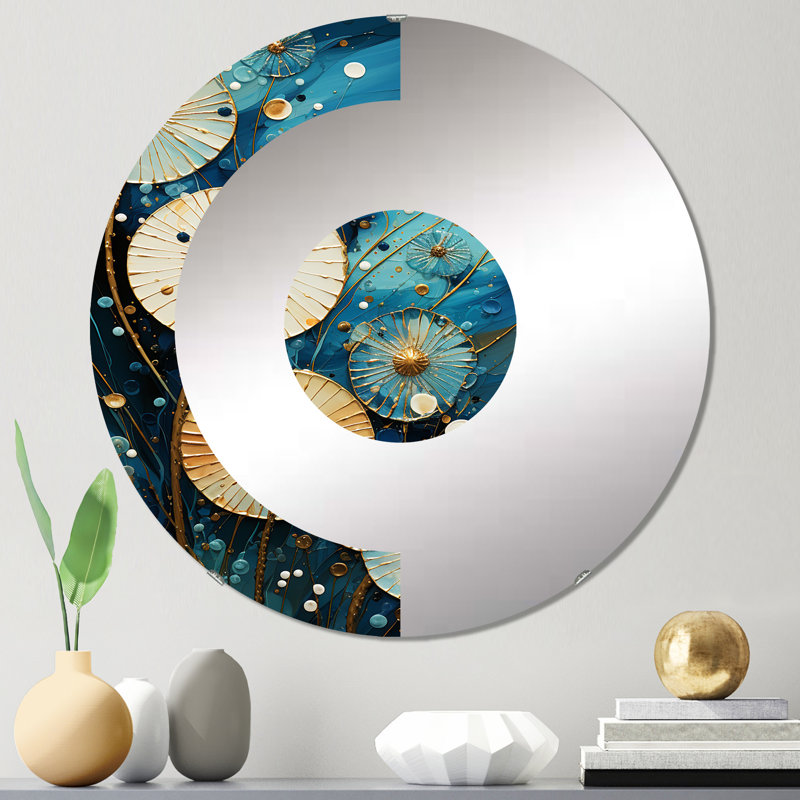 Vasfi - Miroir mural demi-cercle, 23,6 po x 23,6 po