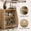 Grand buffet de rangement à 4 portes - Poignées semi-circulaires, tablettes réglables, armoire en bois pour la salle à manger-1947934385