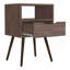Table de chevet Fugaz, tablette ouverte, tiroir simple, finition noyer foncé-1206979632